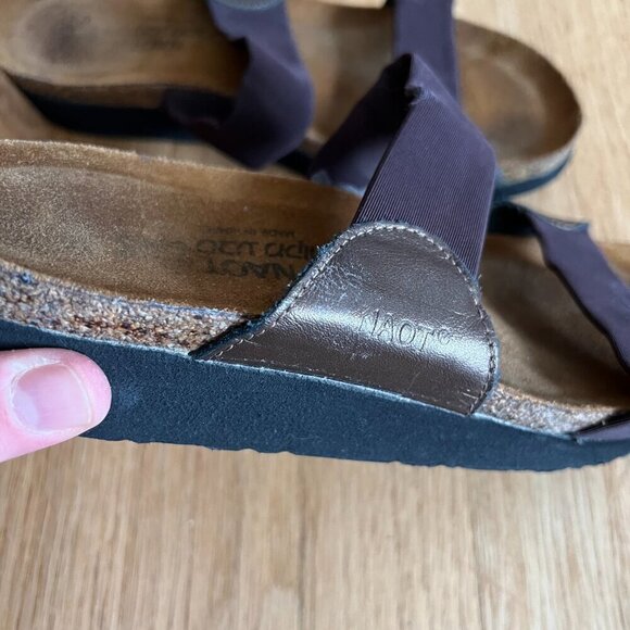 Naot Brown Stretch Double Strap Sandals Women's Size 38 - Picture 7 of 10
